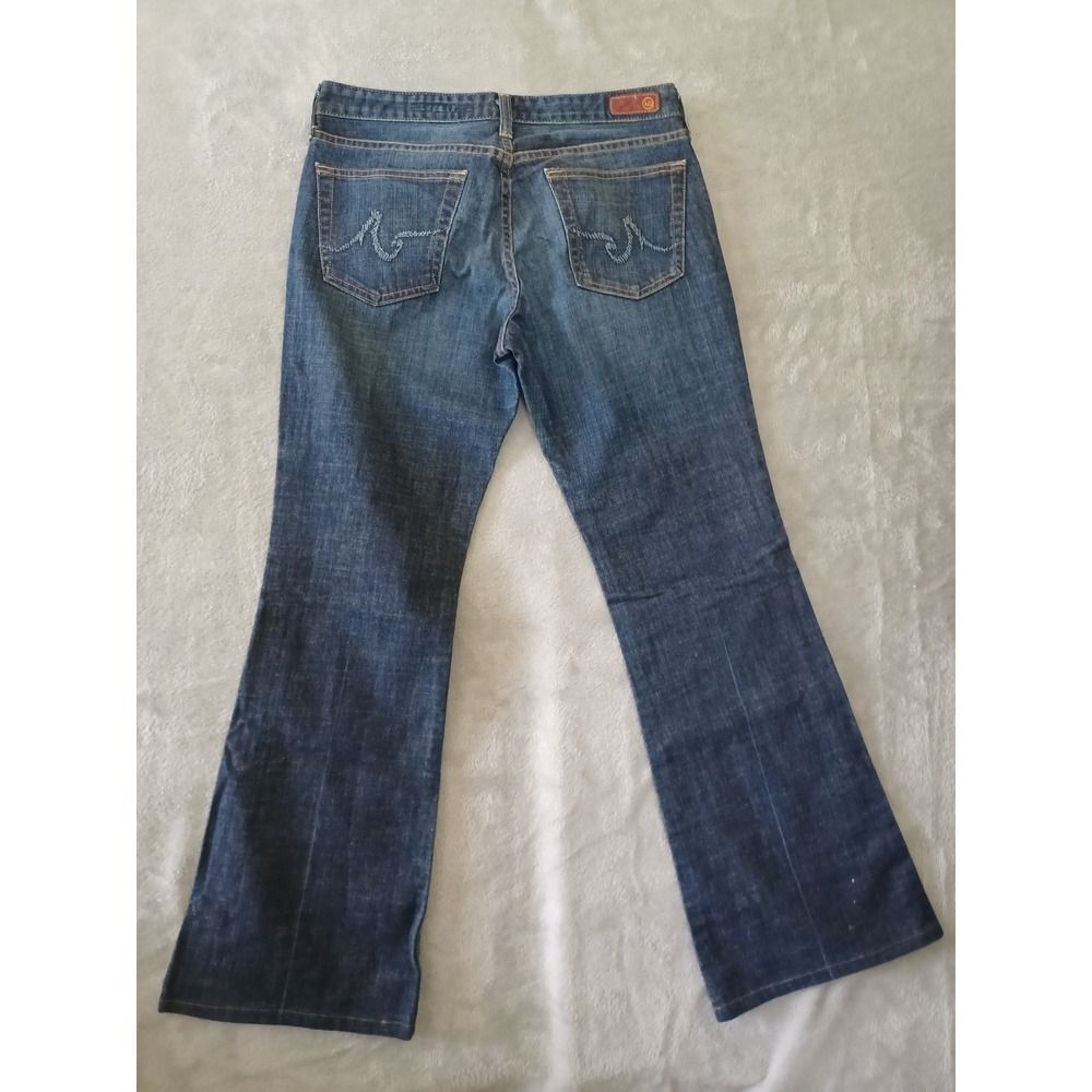Low Rise Flare Bootcut Jeans Dark Wash Vtg Y2K Sz 30 Club AG Adriano Goldschmied - Picture 2 of 13